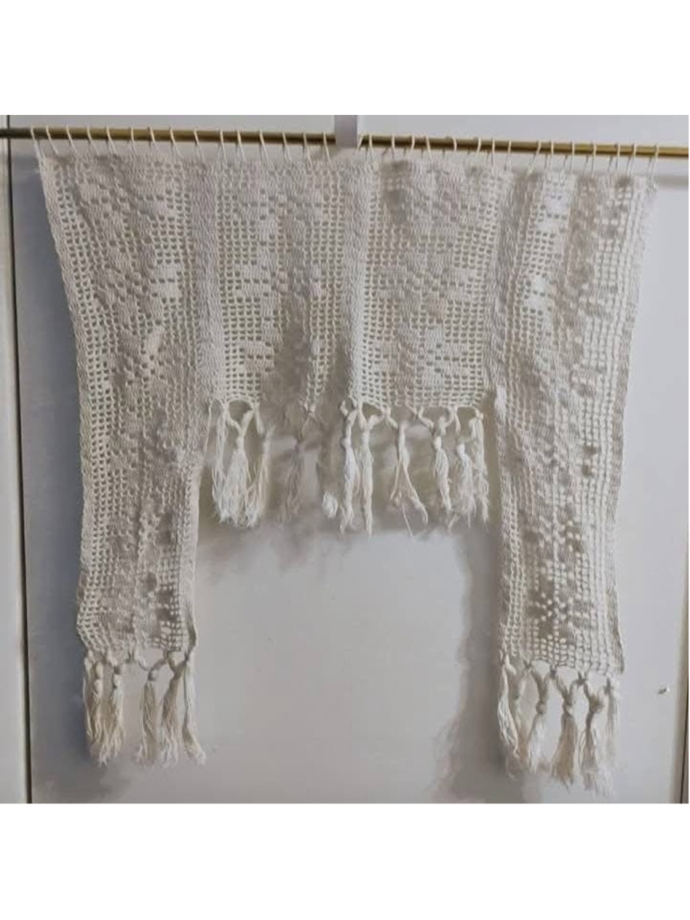 Antique crocheted valance curtain